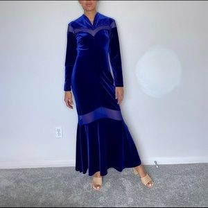 Vintage Royal Blue Dress - Large
